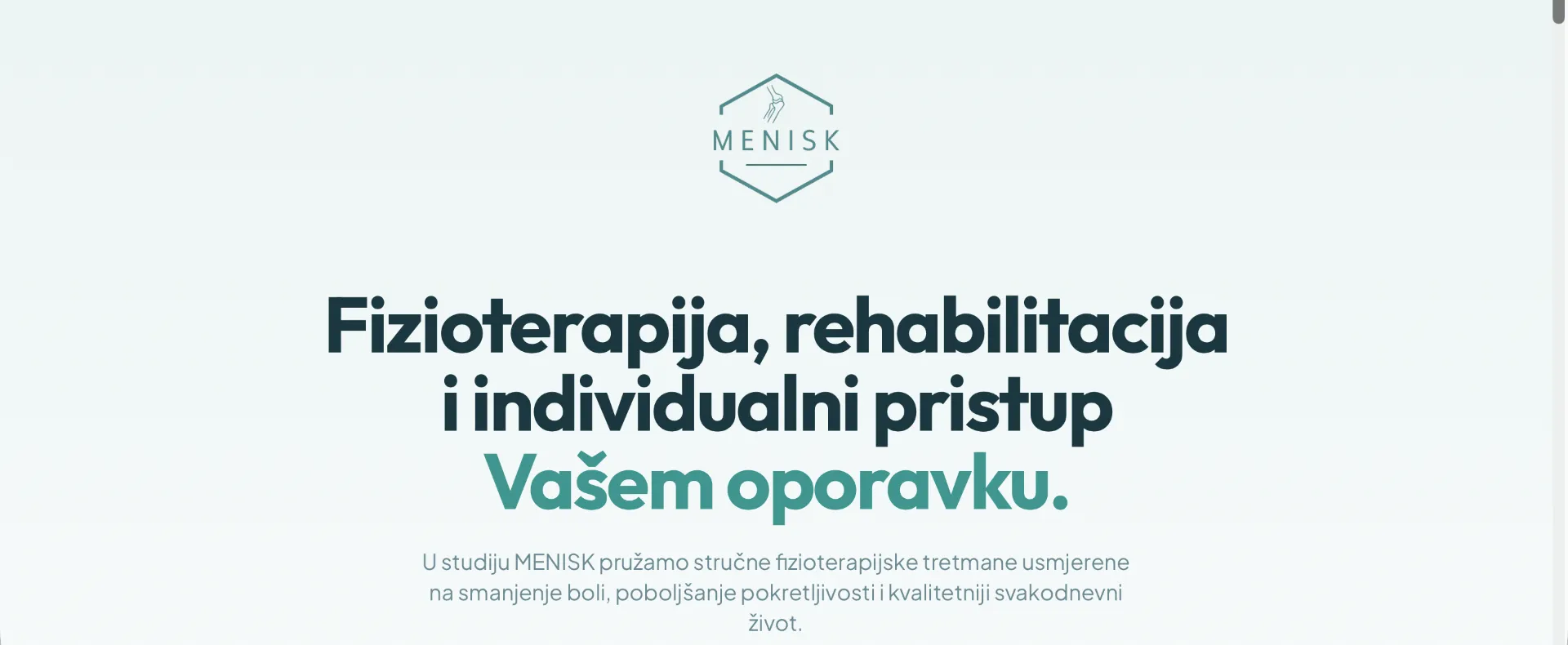 Landing page — Menisk, obrt za usluge